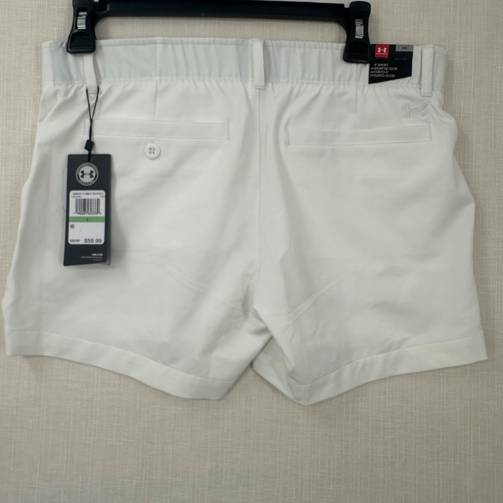 Under Armour HeatGear Women's Link Golf Shorts - White, Size 8 - Picture 2 of 11